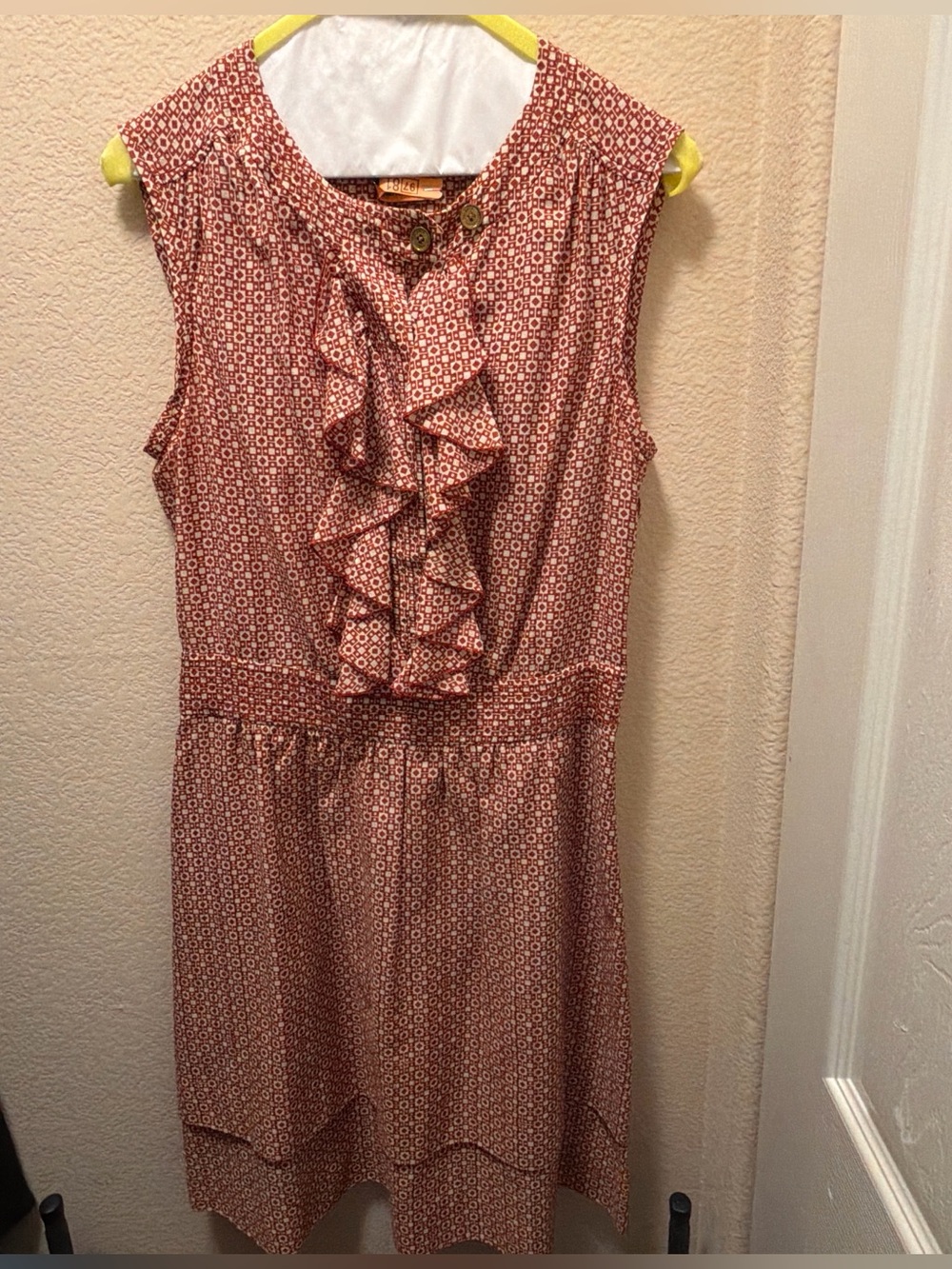 Tory Burch Darilynn Dress in Brick Red Isidro.